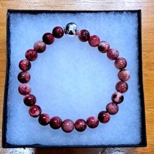 Burgundy & Red Jade Stone Bracelet